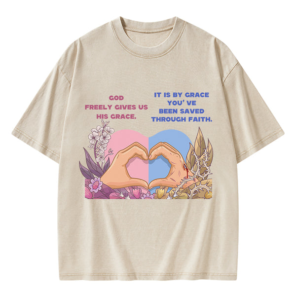 God's Grace Christian Washed T-Shirt