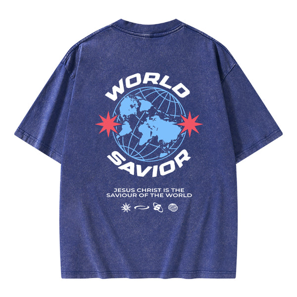 World Savior Christian Washed T-Shirt