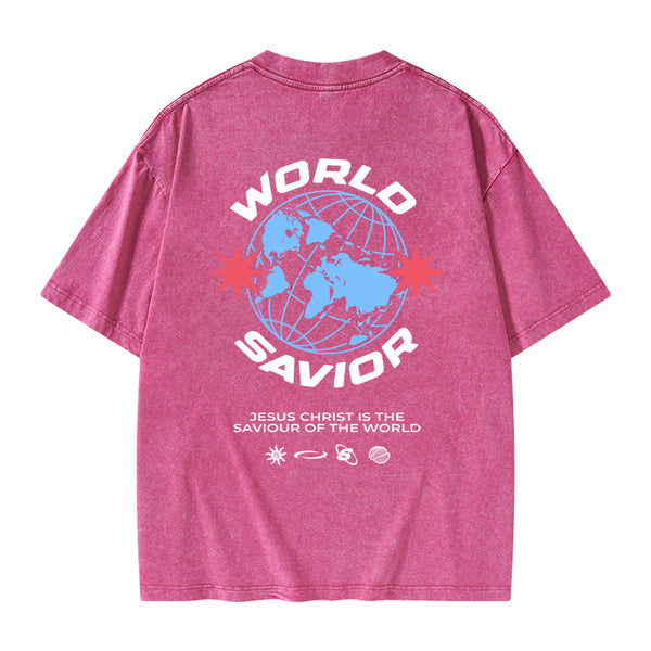 World Savior Christian Washed T-Shirt