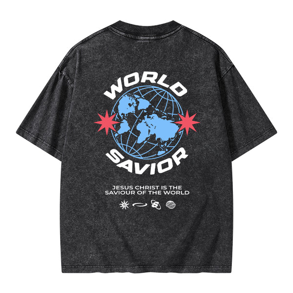 World Savior Christian Washed T-Shirt