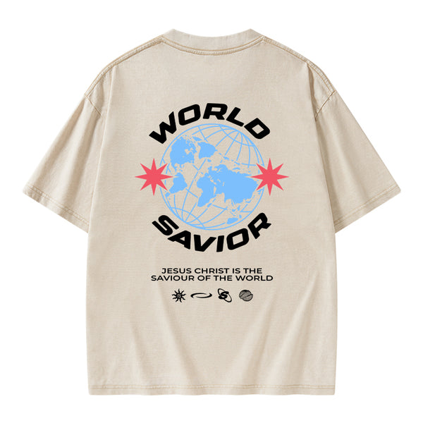 World Savior Christian Washed T-Shirt