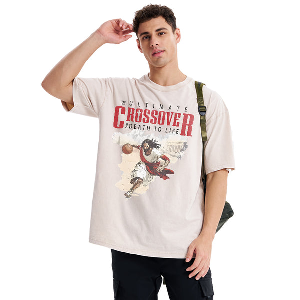 GC-WTS1633 The Ultimate Crossover From Death To Life Christian Washed T-Shirt
