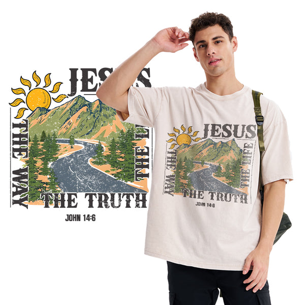 Jesus The Way The Life The Truth Christian Washed T-Shirt