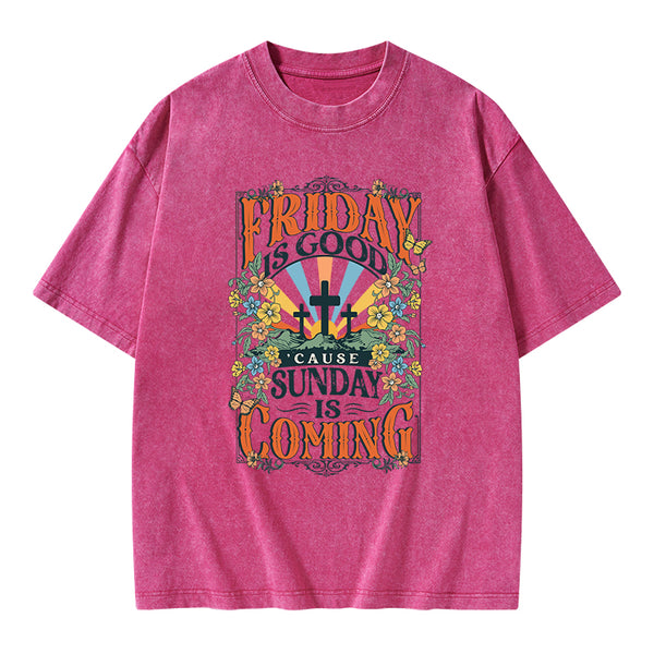 Friday Is Good Chrsitian Washed T-Shirt