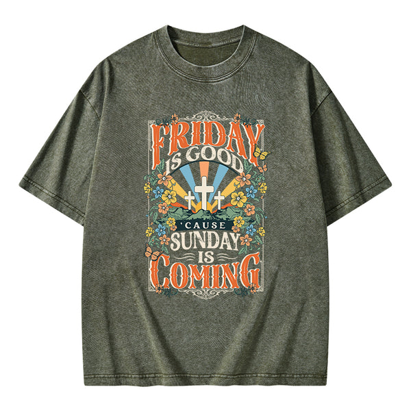 Friday Is Good Chrsitian Washed T-Shirt