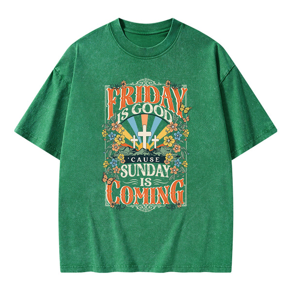 Friday Is Good Chrsitian Washed T-Shirt