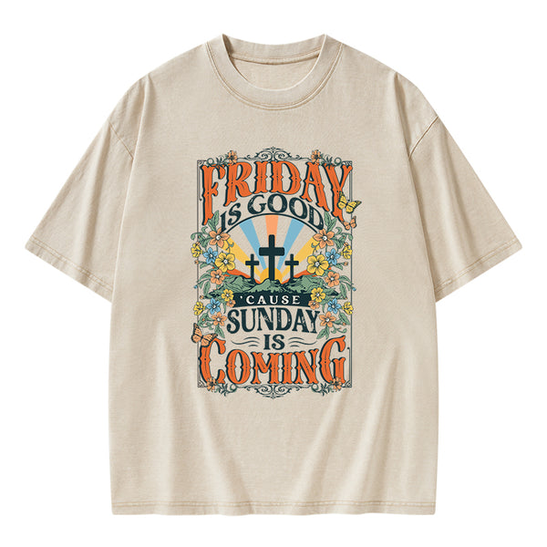 Friday Is Good Chrsitian Washed T-Shirt