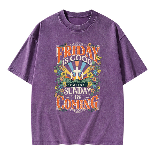 Friday Is Good Chrsitian Washed T-Shirt