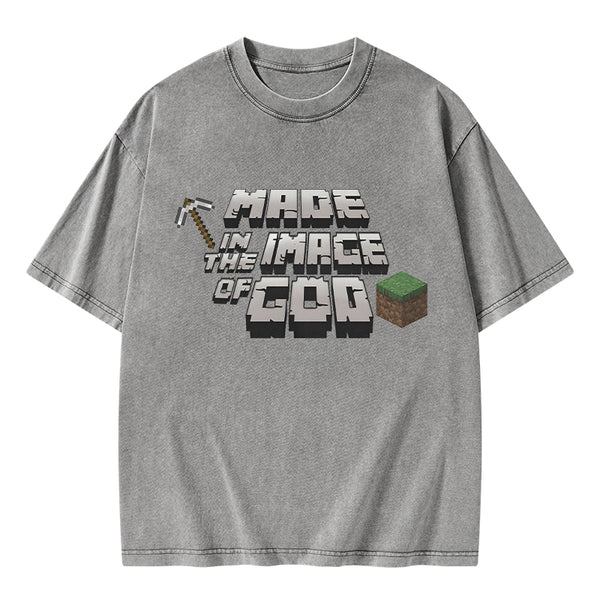 Made In The Image Of God Christian Washed T-Shirt