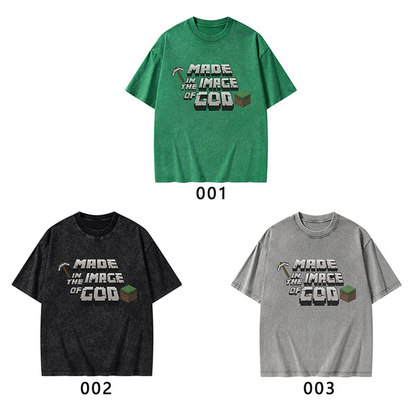 Made In The Image Of God Christian Washed T-Shirt