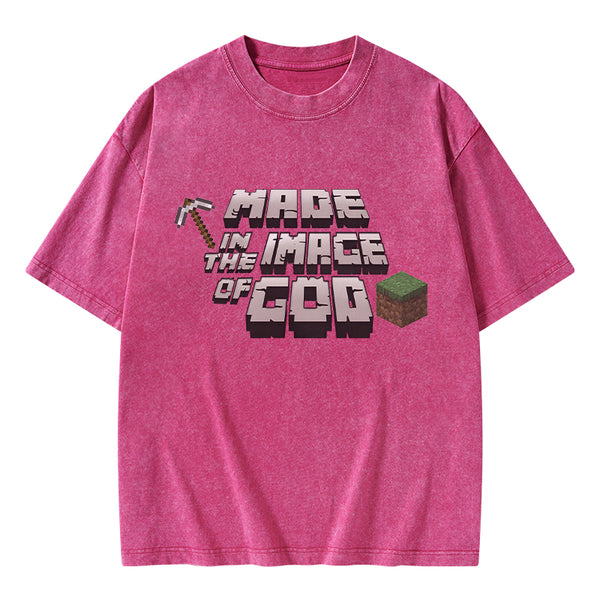 Made In The Image Of God Christian Washed T-Shirt