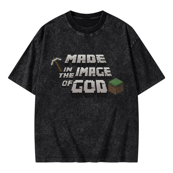 Made In The Image Of God Christian Washed T-Shirt