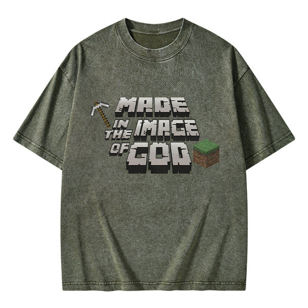 Made In The Image Of God Christian Washed T-Shirt
