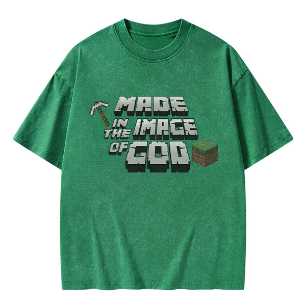 Made In The Image Of God Christian Washed T-Shirt