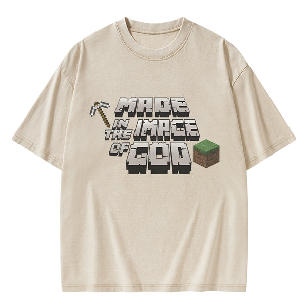 Made In The Image Of God Christian Washed T-Shirt