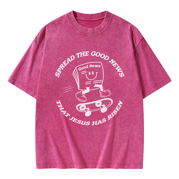 Spread The Good News Christian Washed T-Shirt