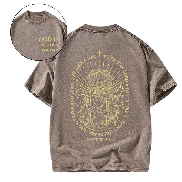 God Is Sovereign Over Time Christian Washed T-Shirt