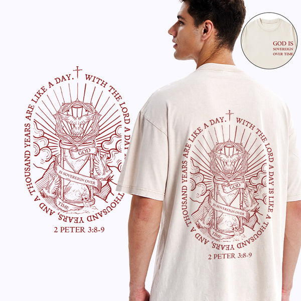 God Is Sovereign Over Time Christian Washed T-Shirt