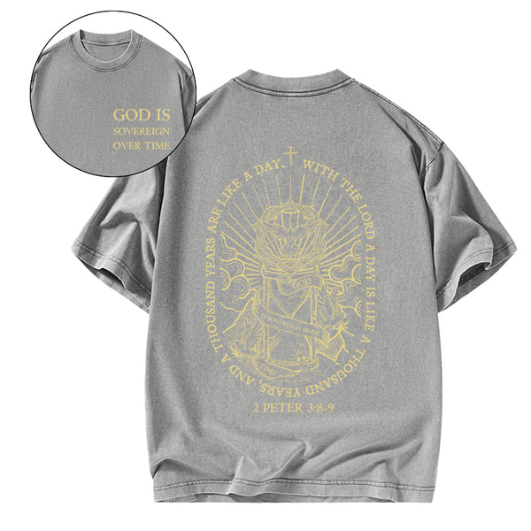 God Is Sovereign Over Time Christian Washed T-Shirt