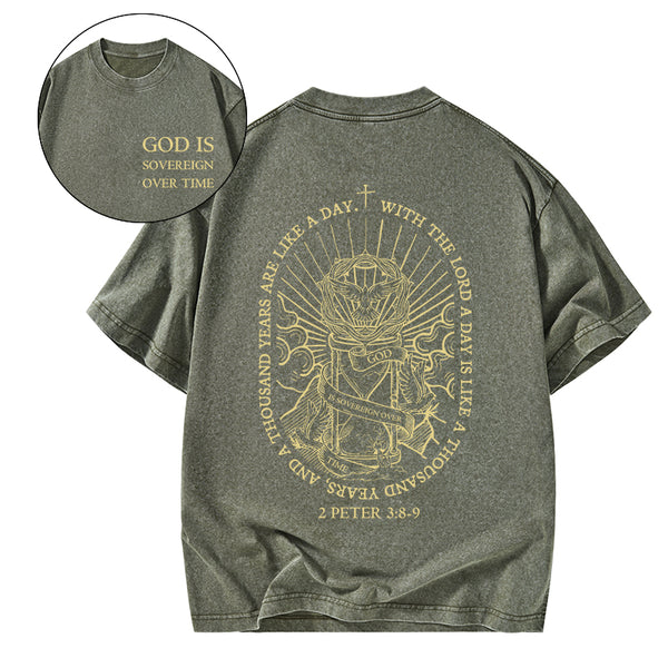God Is Sovereign Over Time Christian Washed T-Shirt
