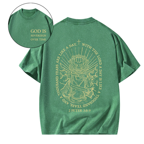 God Is Sovereign Over Time Christian Washed T-Shirt