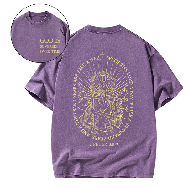 God Is Sovereign Over Time Christian Washed T-Shirt