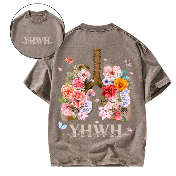 Every Breath Speaks His Name Christian Washed T-Shirt