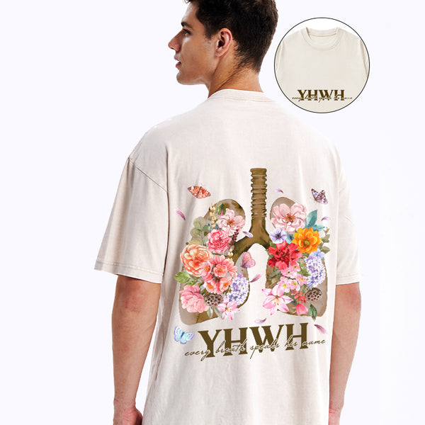 Every Breath Speaks His Name Christian Washed T-Shirt