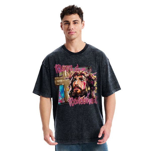 Risen And Redeemed Christian Washed T-Shirt