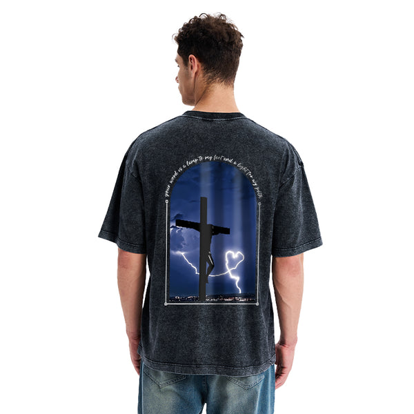 God Word Is A Light For My Path Christian Washed T-Shirt