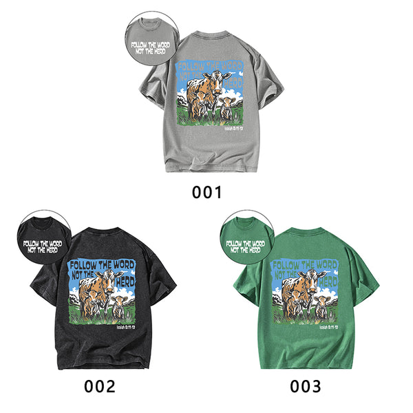 Follow The Word Not The Herd Christian Washed T-Shirt