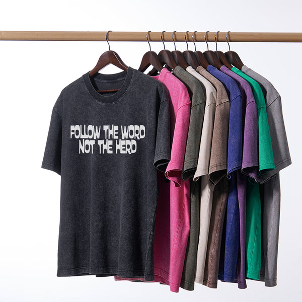 Follow The Word Not The Herd Christian Washed T-Shirt
