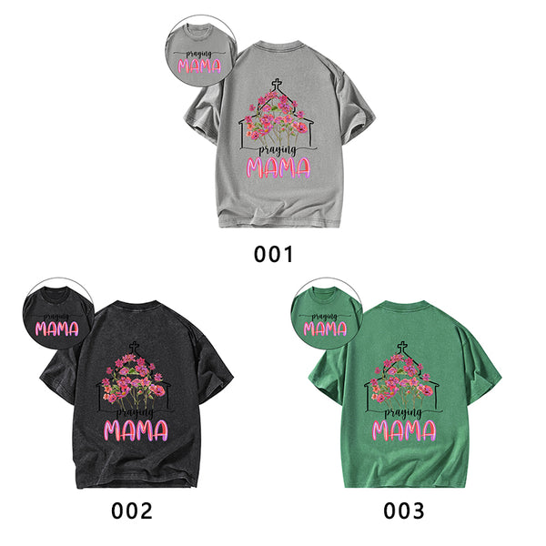Praying Mom Christian Washed T-Shirt