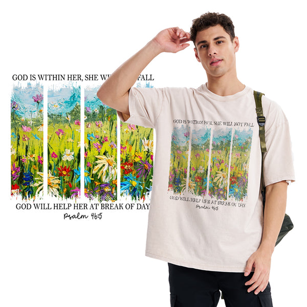 God Is Within Her Christian Washed T-Shirt