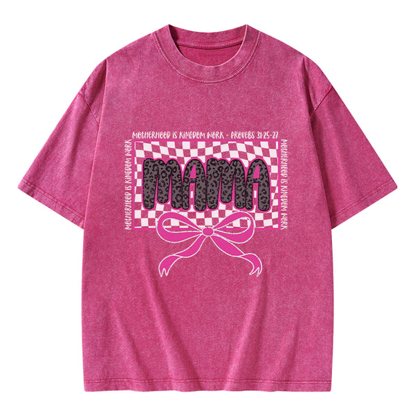 MotherHood Is Kingdom Work Christian Washed T-Shirt