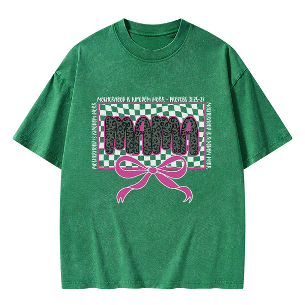 MotherHood Is Kingdom Work Christian Washed T-Shirt