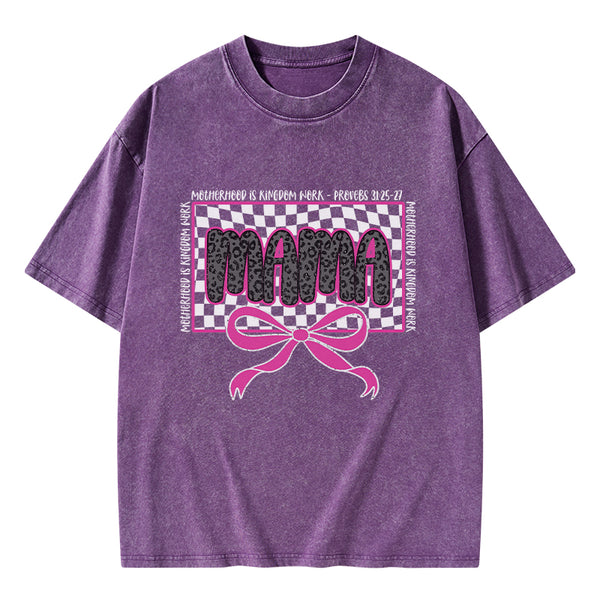 MotherHood Is Kingdom Work Christian Washed T-Shirt