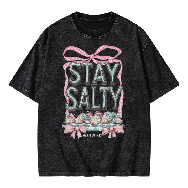 Stay Salty Christian Washed T-Shirt