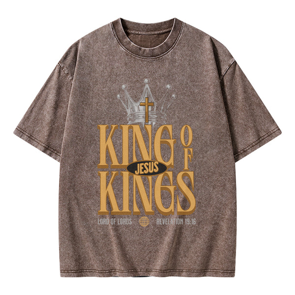 Jesus Is King Christian Washed T-Shirt