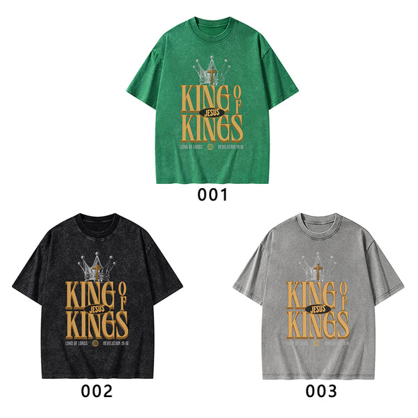 Jesus Is King Christian Washed T-Shirt