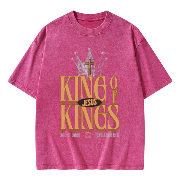 Jesus Is King Christian Washed T-Shirt