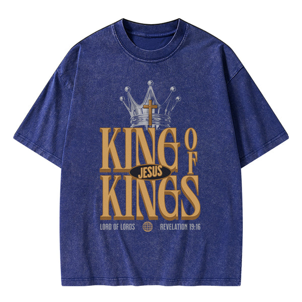 Jesus Is King Christian Washed T-Shirt