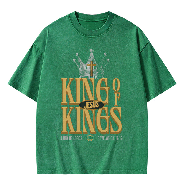 Jesus Is King Christian Washed T-Shirt