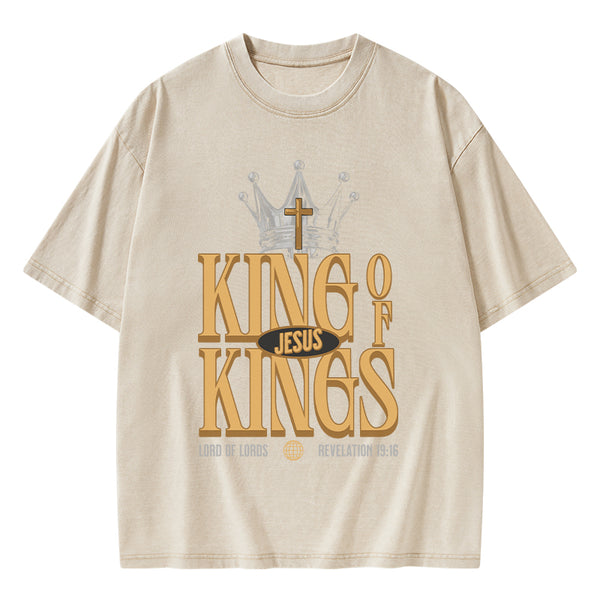 Jesus Is King Christian Washed T-Shirt