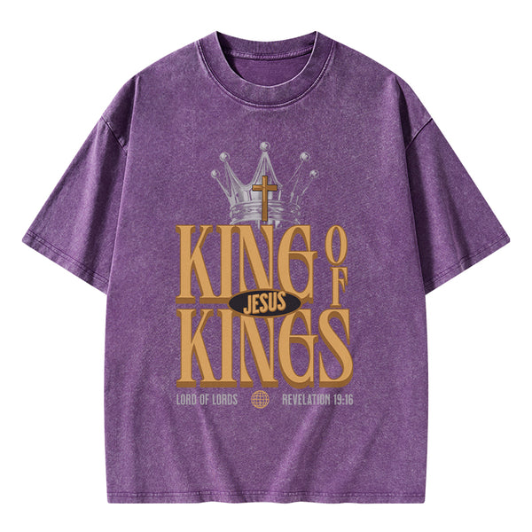 Jesus Is King Christian Washed T-Shirt