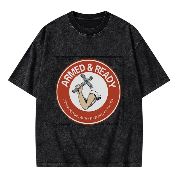 Defended By Faith Christian Washed T-Shirt