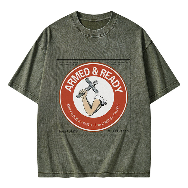 Defended By Faith Christian Washed T-Shirt