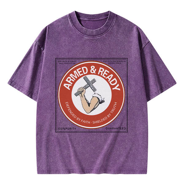 Defended By Faith Christian Washed T-Shirt