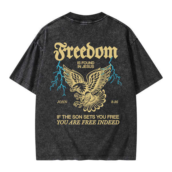 Freedom Is Found In Jesus Christian Washed T-Shirt