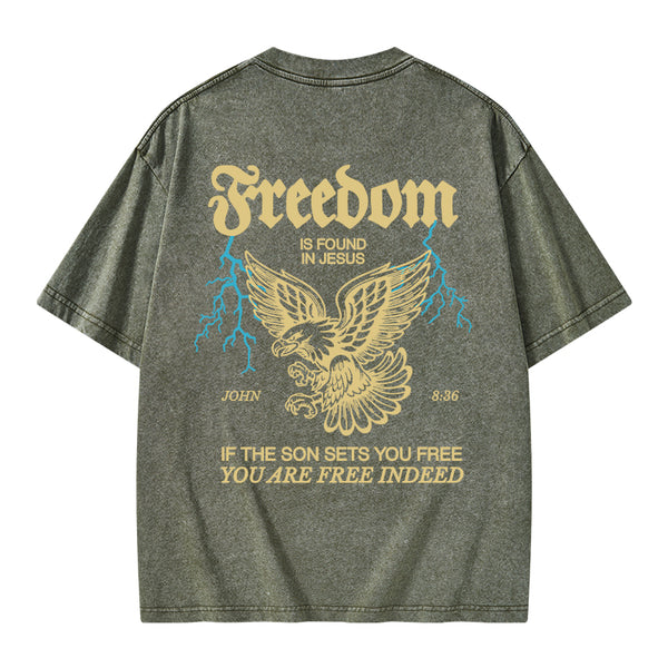Freedom Is Found In Jesus Christian Washed T-Shirt